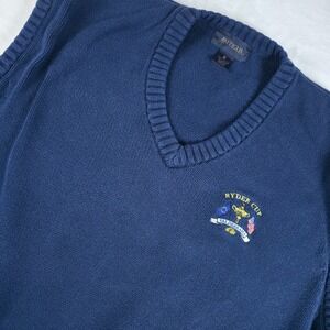 VTG 90s Ryder Cup‎ Sweater Vest Mens XL Antigua Navy 1997 Valderrama Cotton
